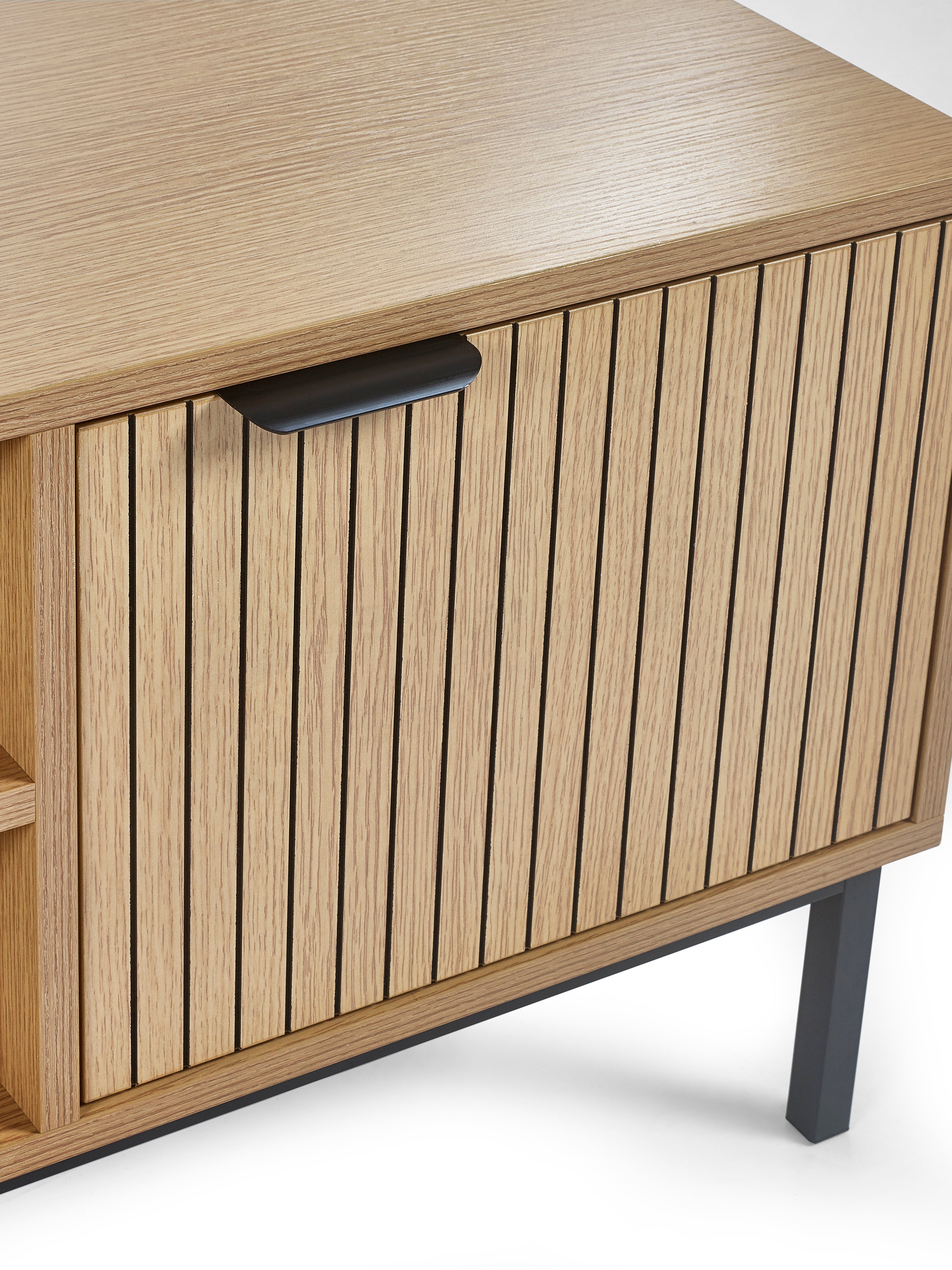 Arya Slatted Oak Wood TV Unit